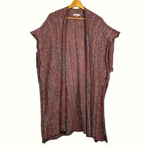 Women‎ Sleeveless Cardigan Sweater Woven Heart Poncho Lagenlook Layering Fall